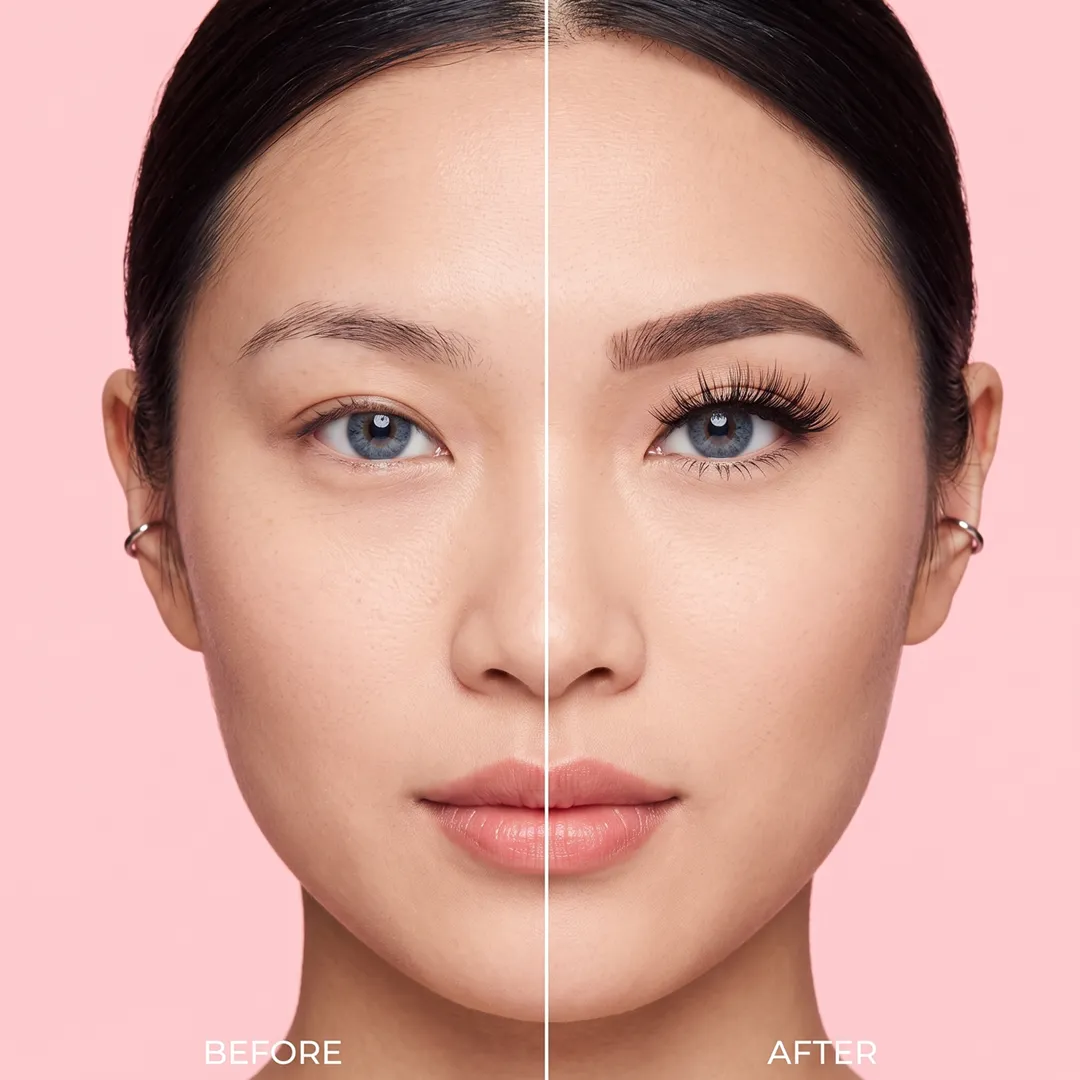 Before and after — look 1