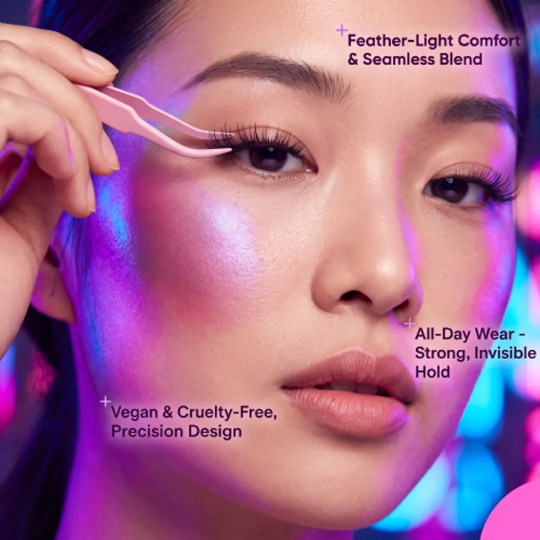 Applying lash clusters with precision tweezers